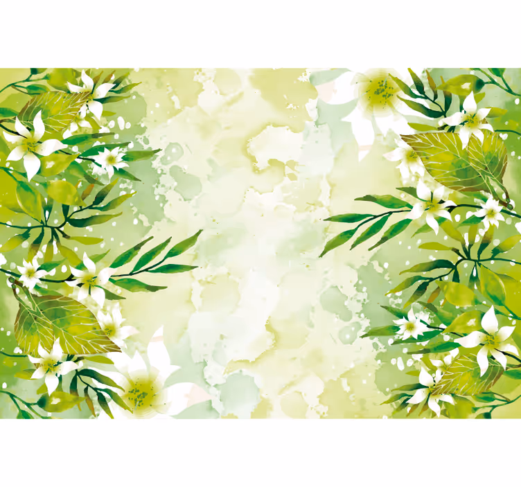 Rullegardin grønn med blomsterdesign - Tenstickers