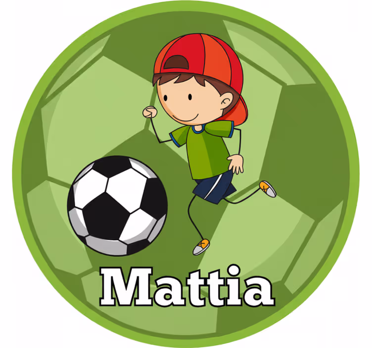 Rullegardin grønn med fotballdesign og navn - Tenstickers
