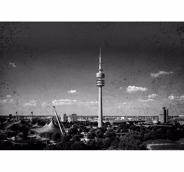 Rullegardin stue münchen olympiapark skyline - Tenstickers