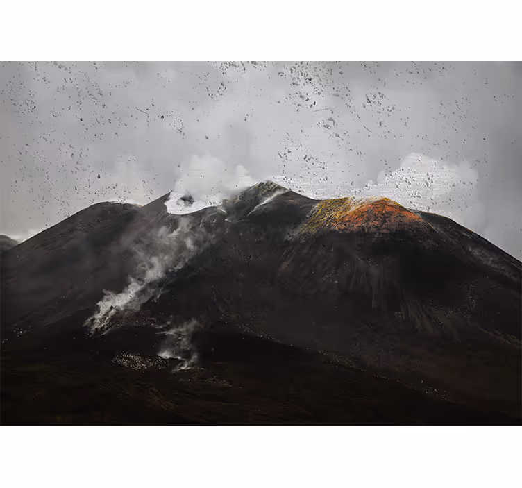 Rullegardin stue tåkeaktig etna landskap - Tenstickers