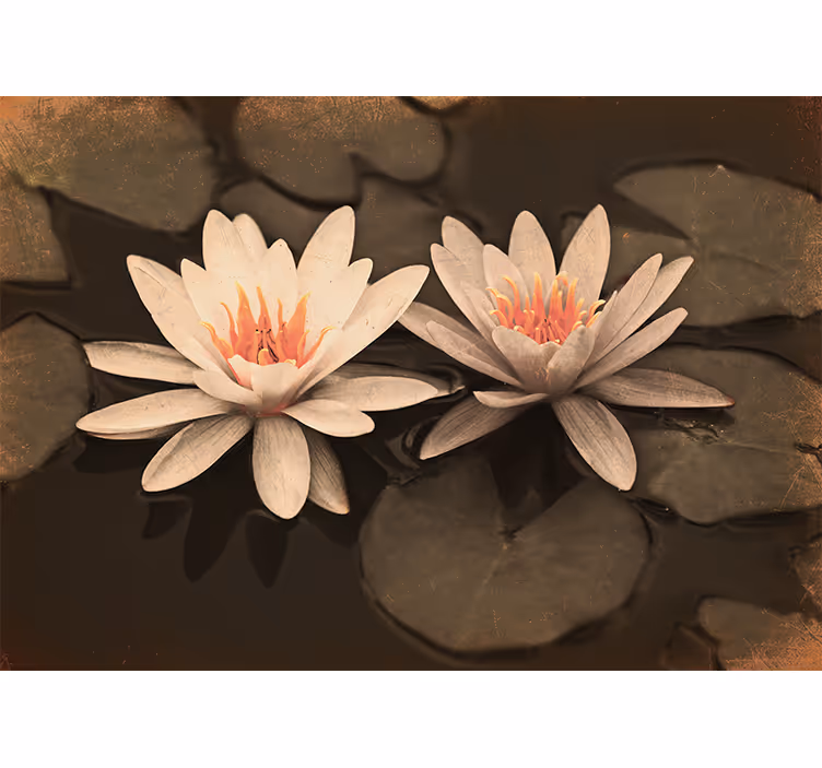 Rullegardin stue vintage lotus - Tenstickers