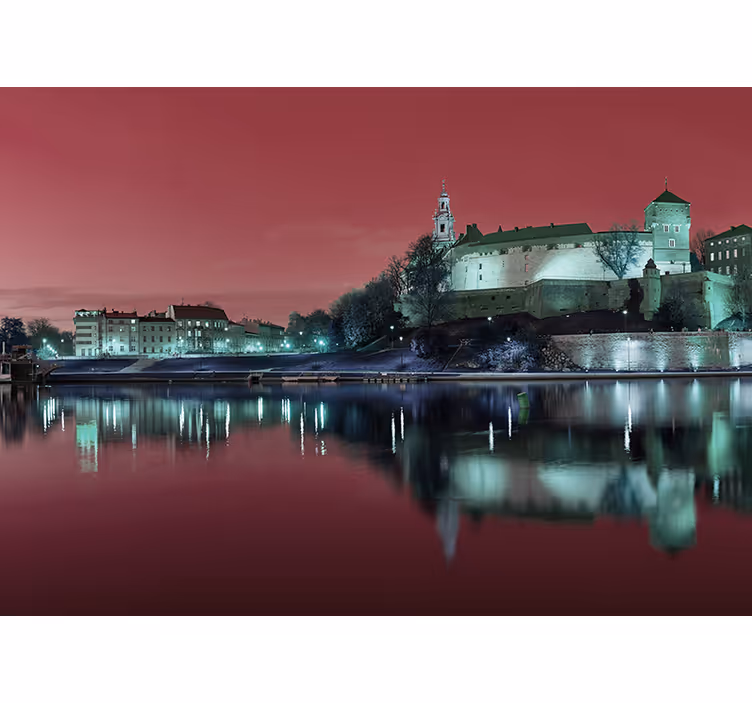 Rullegardin stue krakow ved solnedgang - Tenstickers