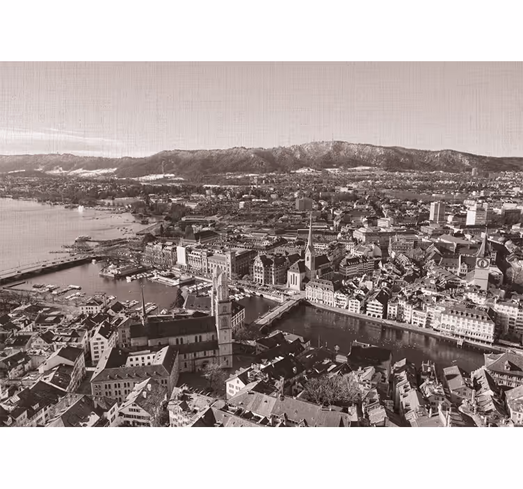 Rullegardin stue zürich med fjell i bakgrunnen - Tenstickers