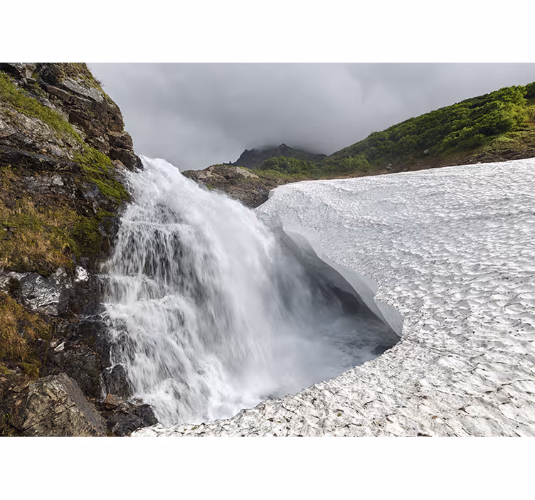 Rullegardin stue fossefall på stein - Tenstickers