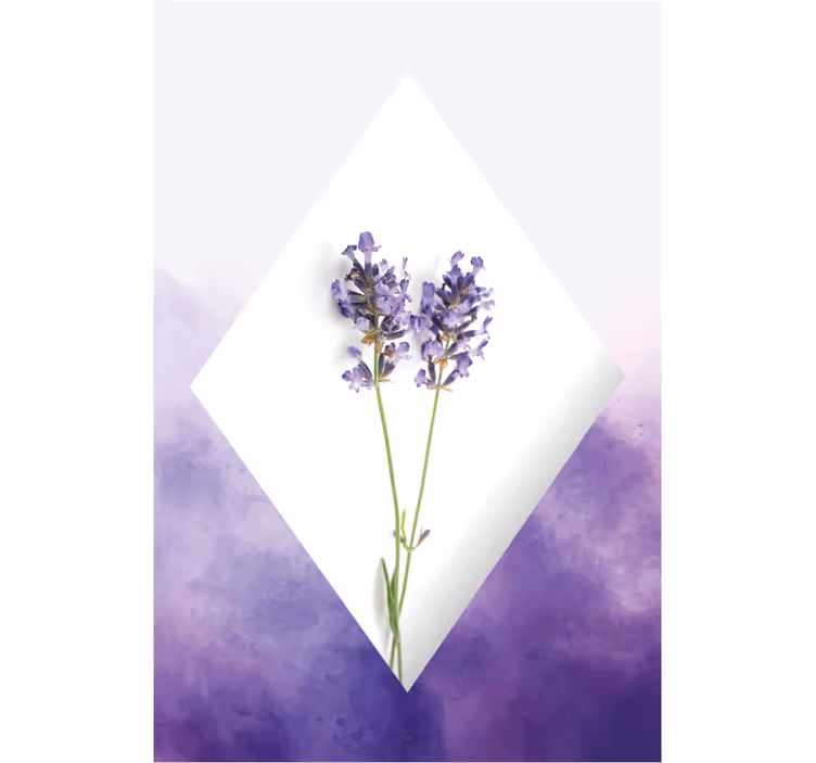 Rullegardin stue lavendel collage akvarell - Tenstickers