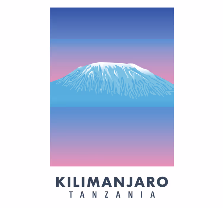 Rullegardin stue kilimanjaro retro lerret - Tenstickers