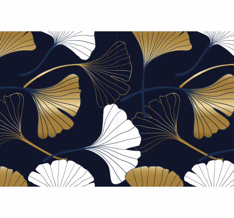 Rullegardin stue med pregede ginkgo-blader - Tenstickers