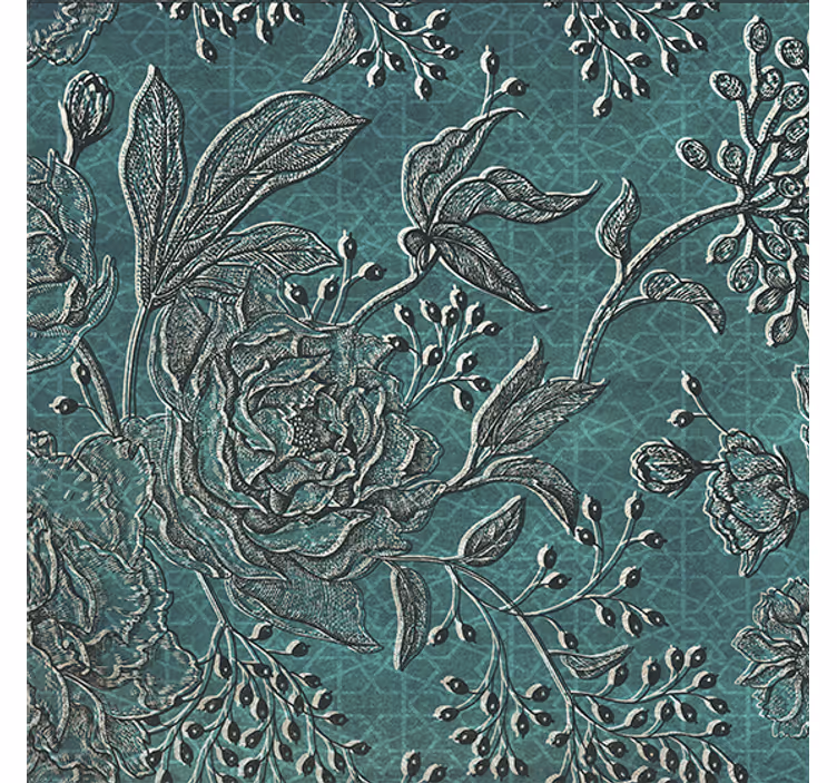 Rullegardin stue orientalsk flora - Tenstickers