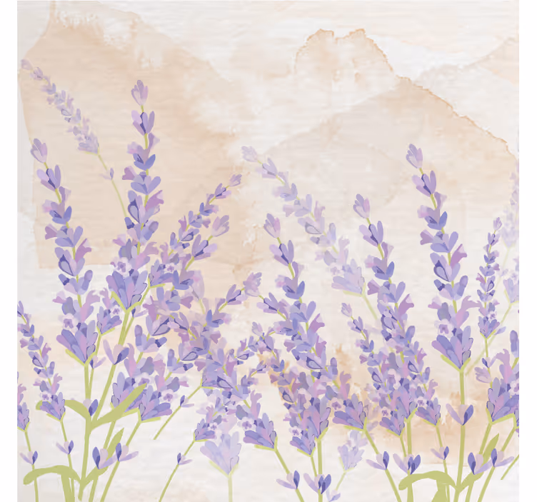 Rullegardin stue provensalsk akvarell lavendel - Tenstickers