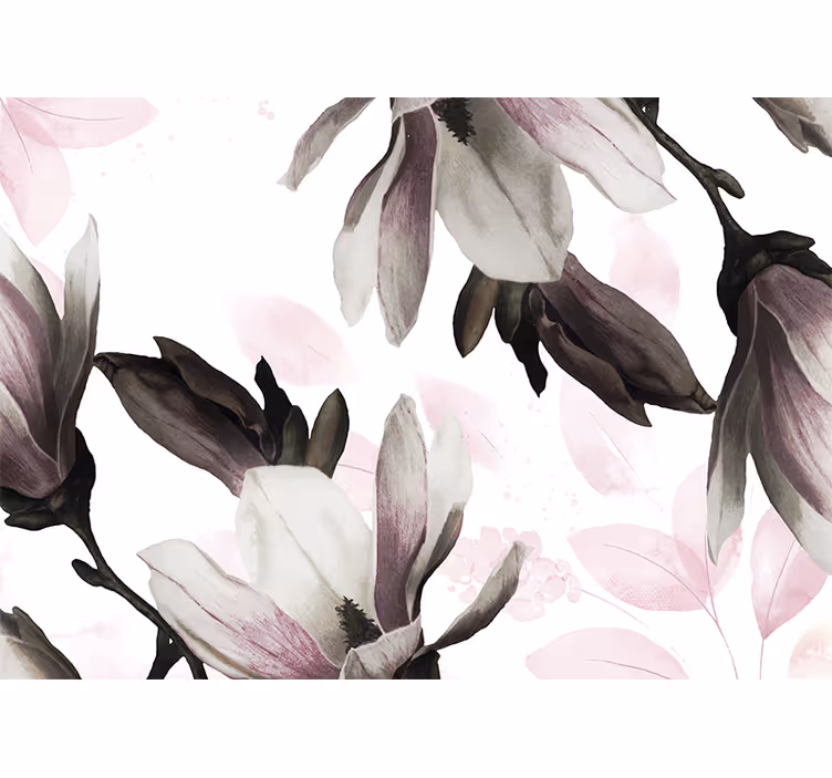 Rullegardin stue glamorøs blomsterdesign - Tenstickers