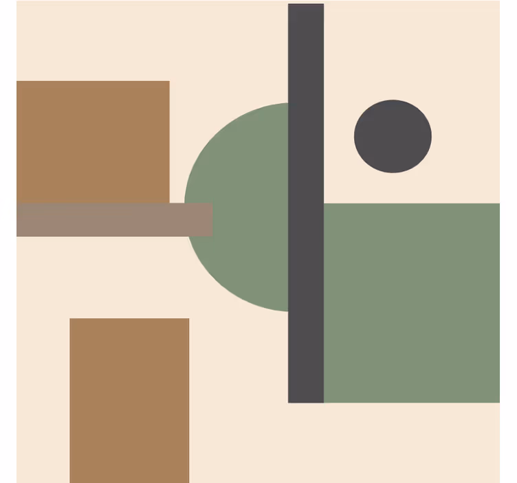 Rullegardin stue naturlige farger geometrisk kunst - Tenstickers