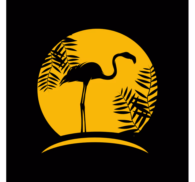 Rullegardin stue svart flamingo med måne - Tenstickers