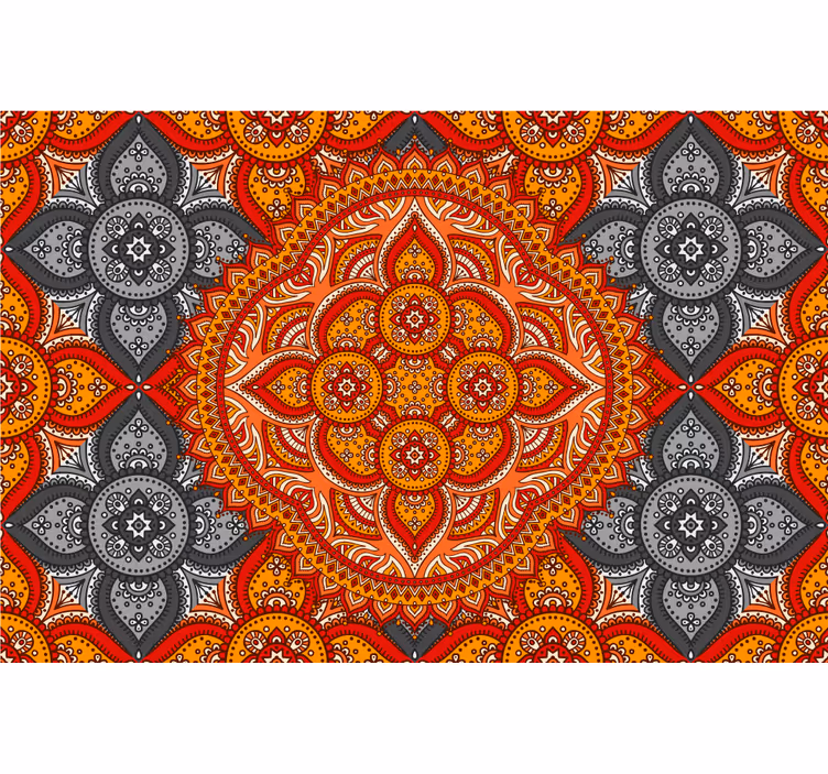 Rullegardin stue mandala kunst av henna - Tenstickers