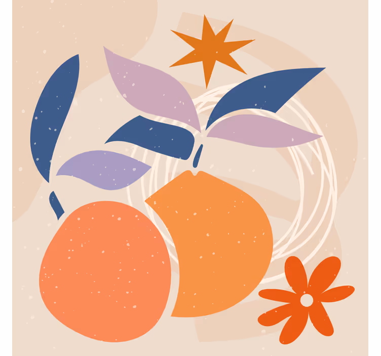 Rullegardin stue minimalistisk abstrakt design med frukt - Tenstickers