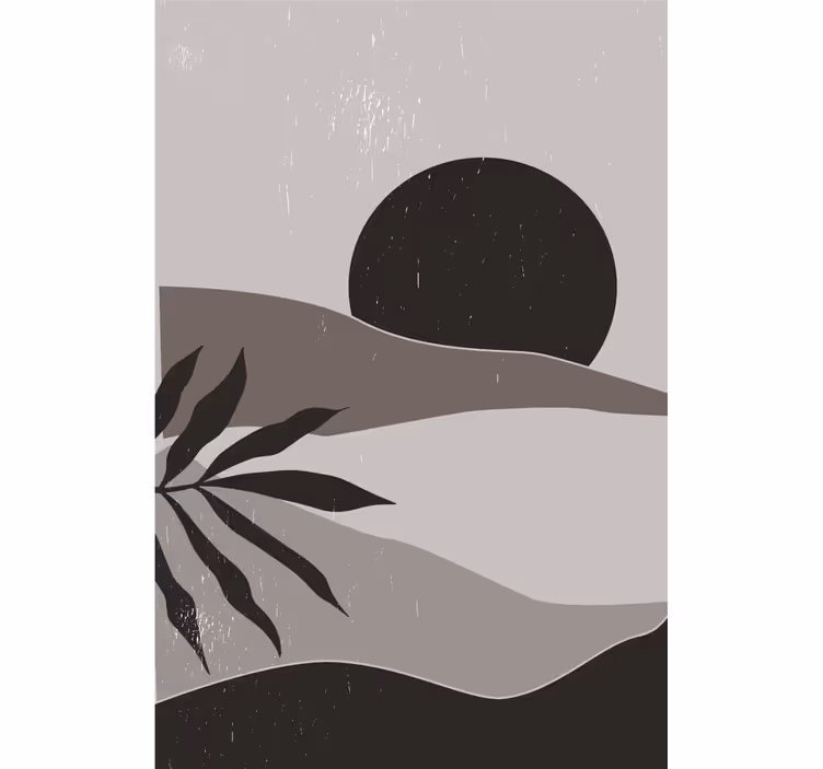 Rullegardin stue svart og hvit solnedgang - Tenstickers