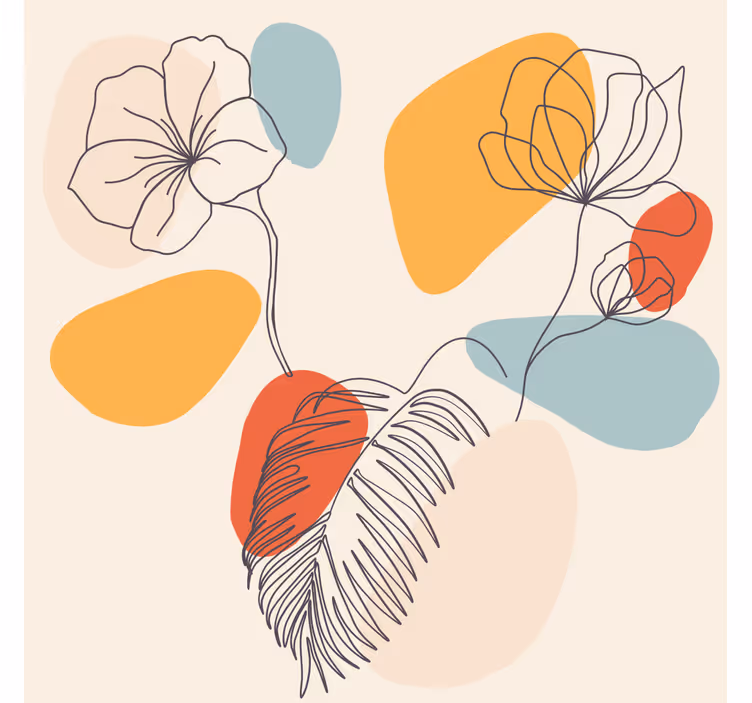 Rullegardin stue botanisk veggkunst - Tenstickers