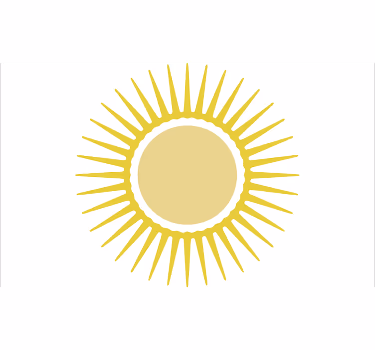 Hvit rullegardin med gul sol - Tenstickers