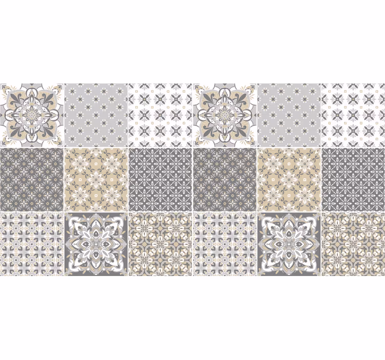 Rullegardin beige med marokkansk fliseflate - Tenstickers
