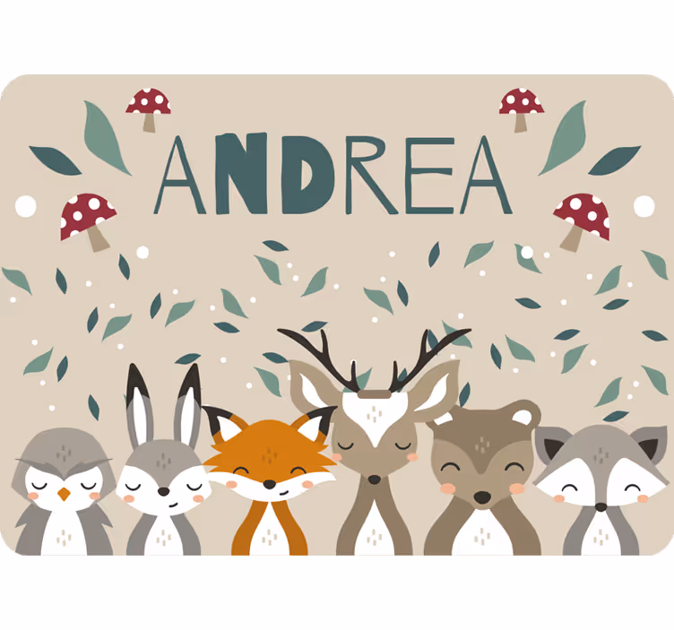 Rullegardin beige med personlige smådyr til barn - Tenstickers