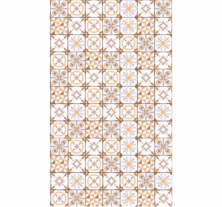 Rullegardin beige med brune rutemønster - Tenstickers