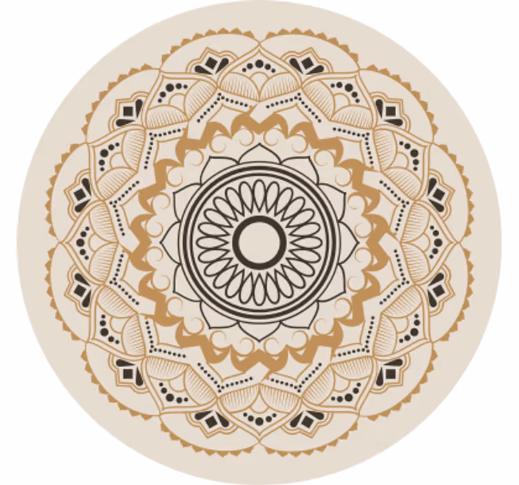 Rullegardin beige med mandala sirkeldesign - Tenstickers