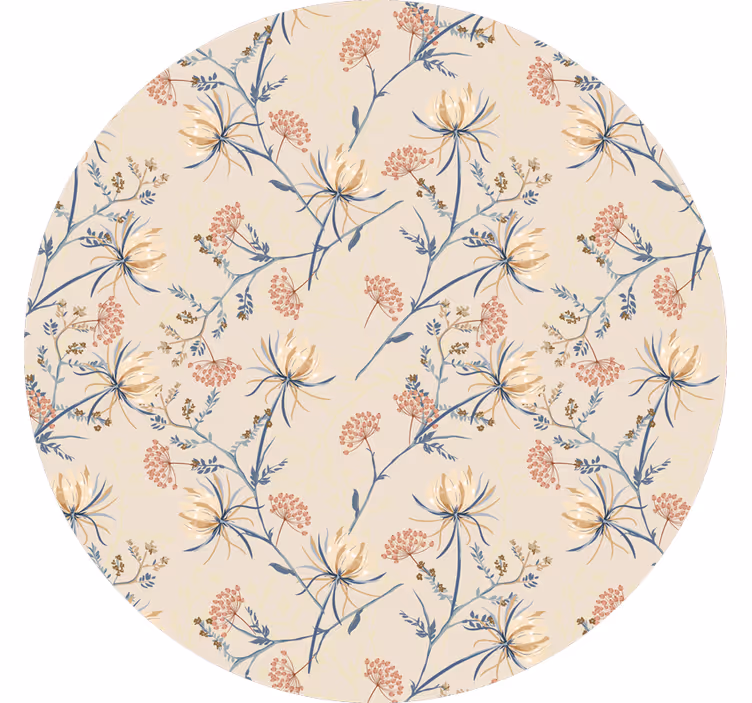 Rullegardin beige botanisk blomsterdesign - Tenstickers