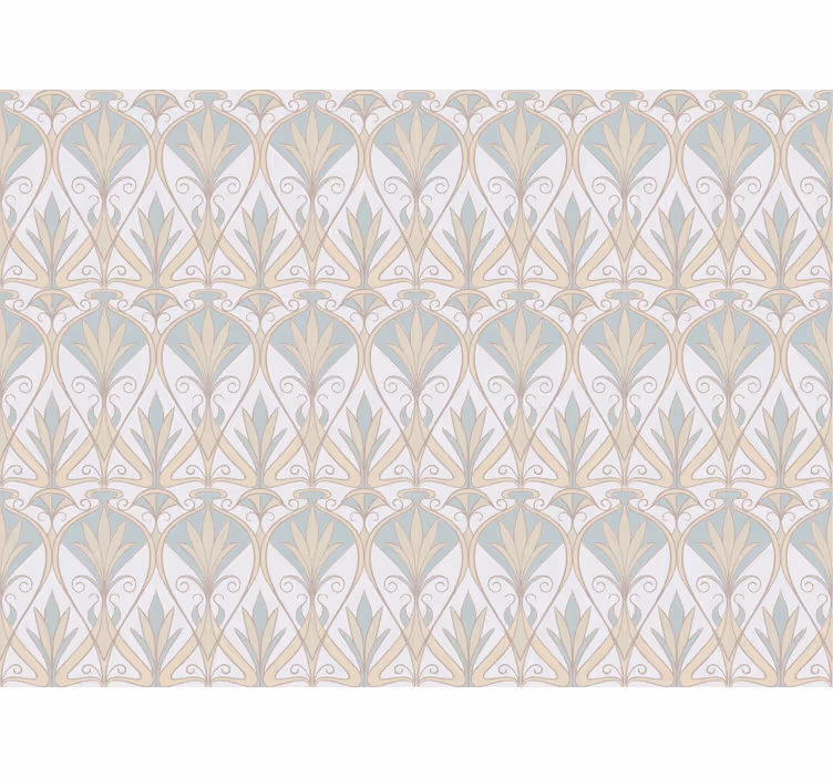 Rullegardin beige botanisk retro blomstermønster - Tenstickers