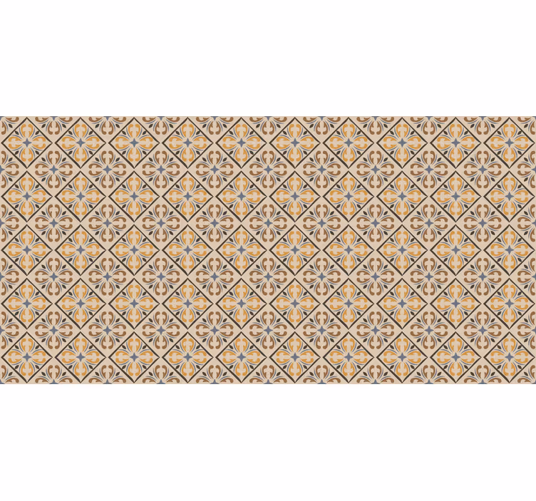 Rullegardin beige med gull og bue barokk mønster - Tenstickers
