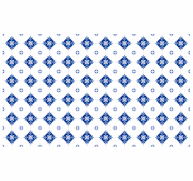 Rullegardin rom vintage blå flis - Tenstickers