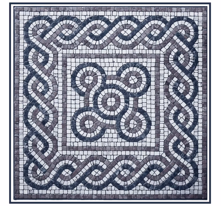 Rullegardin rom med mosaikk av små steiner - Tenstickers