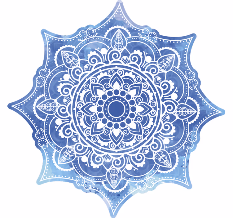 Rullegardin rom aquarella blå mandala - Tenstickers