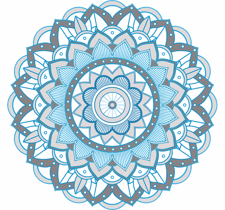 Rullegardin rom blå mandala design - Tenstickers
