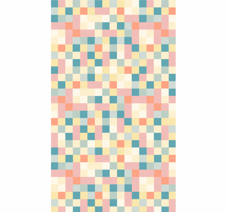 Rullegardin rom fargerike pastellruter - Tenstickers