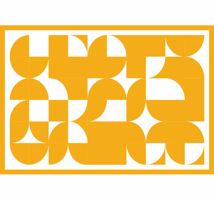 Rullegardin rom gult sirkel geometrisk kunstmønster - Tenstickers