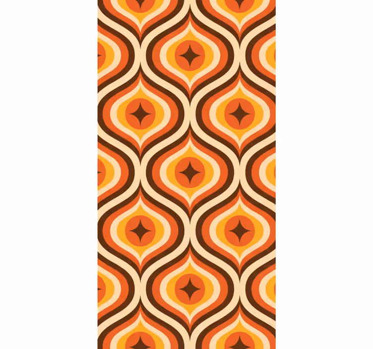 Rullegardin vintage 70-talls oransjemønster - Tenstickers