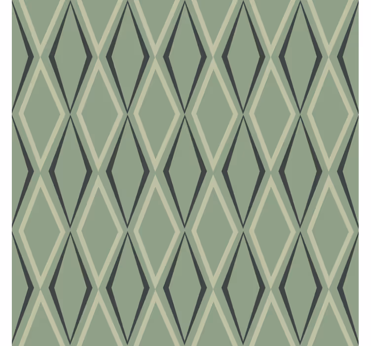 Rullegardin vintage 1930-talls grønne diamanter - Tenstickers