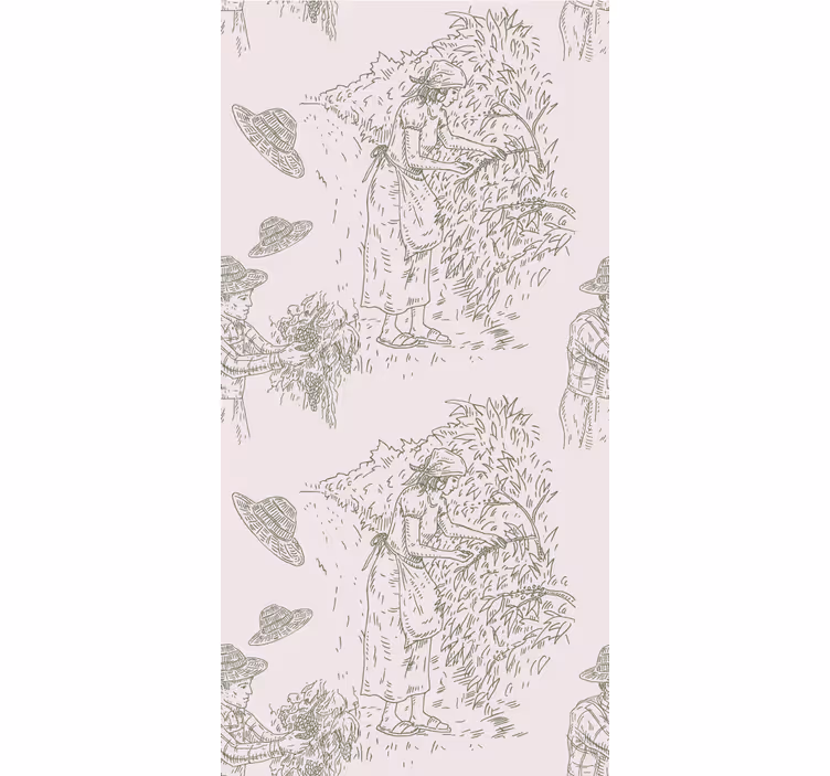 Rullegardin vintage landsbygds høstscene - Tenstickers