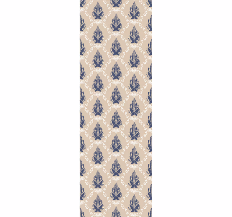 Rullegardin vintage med bladaktig blomstermønster - Tenstickers