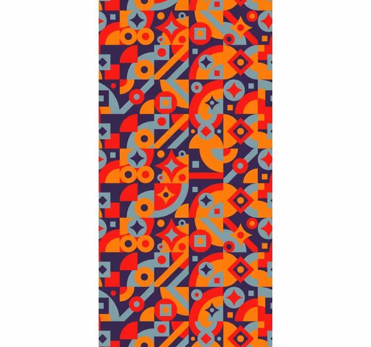 Rullegardin vintage med geometriske motiver - Tenstickers