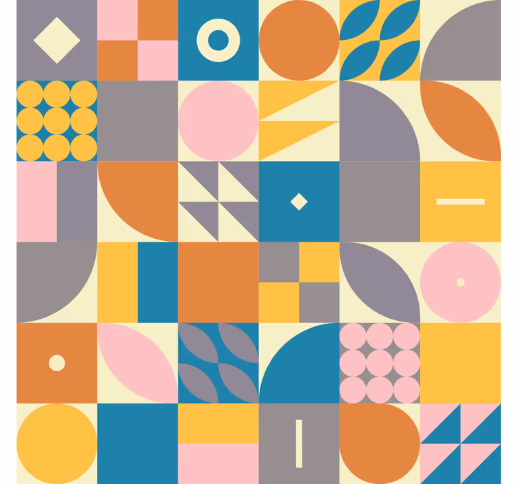 Rullegardin vintage retro geometrisk - Tenstickers