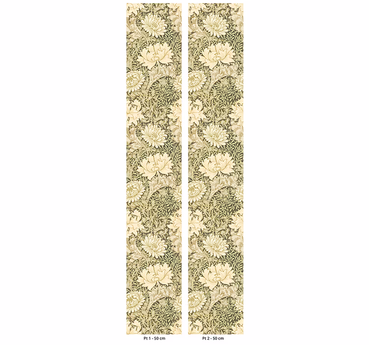 Rullegardin vintage med art nouveau krysantemum - Tenstickers