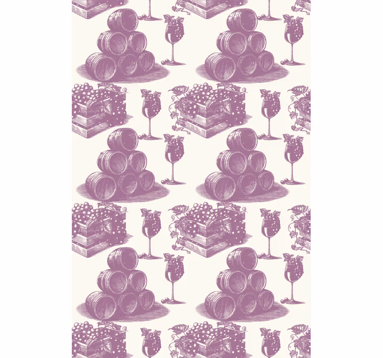 Rullegardin vintage fransk mønster i fiolett - Tenstickers
