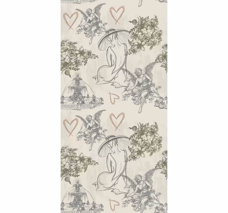 Rullegardin vintage fransk romantisk mønster - Tenstickers