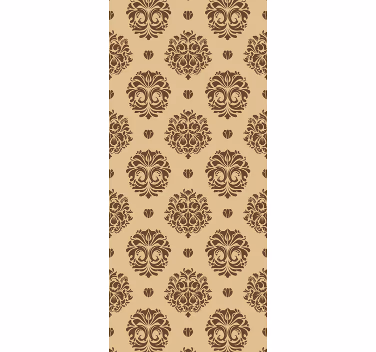 Rullegardin vintage i beige damaskstil - Tenstickers