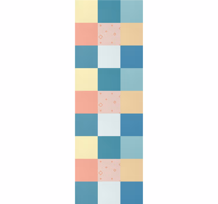 Rullegardin vintage fargerikt retro patchwork mønster - Tenstickers
