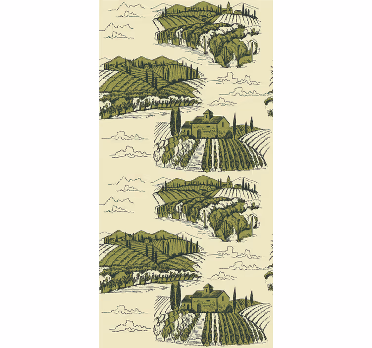 Rullegardin vintage landlig scene - Tenstickers