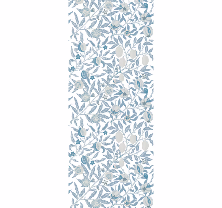 Rullegardin vintage blå blomster i viktoriansk stil - Tenstickers