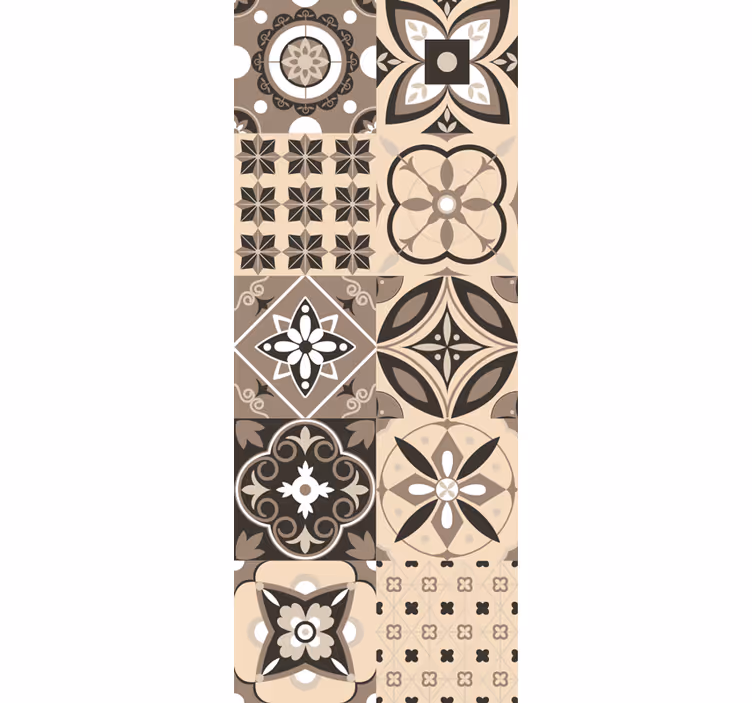 Rullegardin vintage brune klassiske fliser - Tenstickers