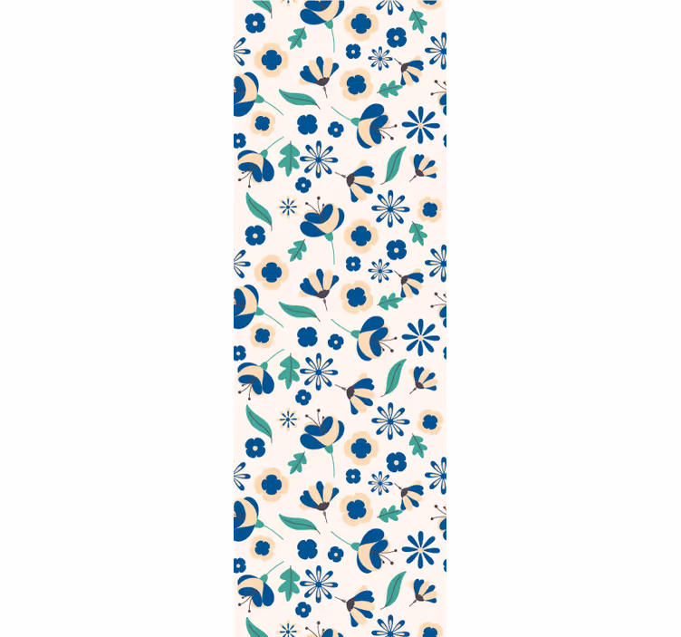 Rullegardin vintage fransk provinsial hvit blomstermønster - Tenstickers