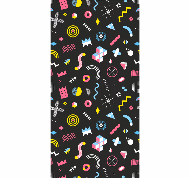 Rullegardin vintage med geometrisk fargerik mønster - Tenstickers